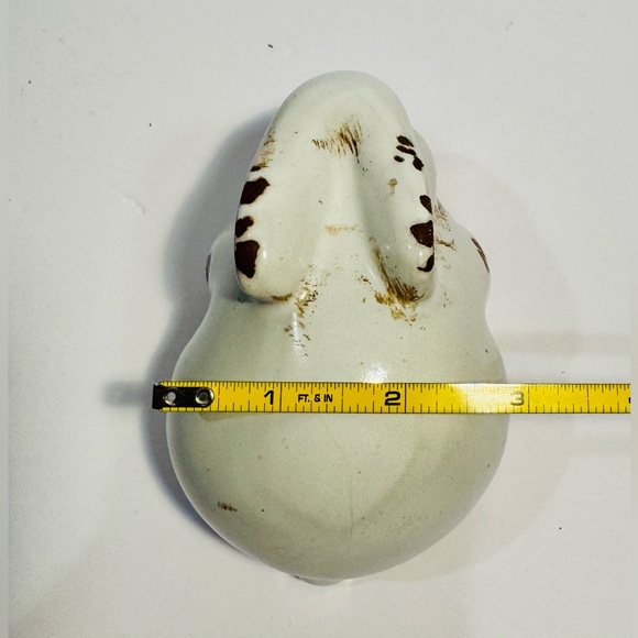 Distressed Rustic White Ceramic Rabbit Figurine - Picture 10 of 13